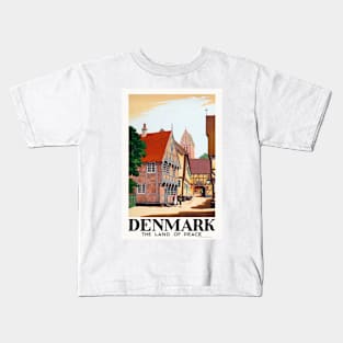 Denmark The Land of Peace Vintage Poster 1936 Kids T-Shirt